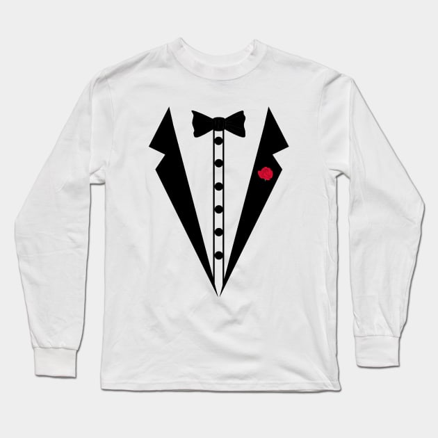 Tuxedo Gentlemen Long Sleeve T-Shirt by Elegance14